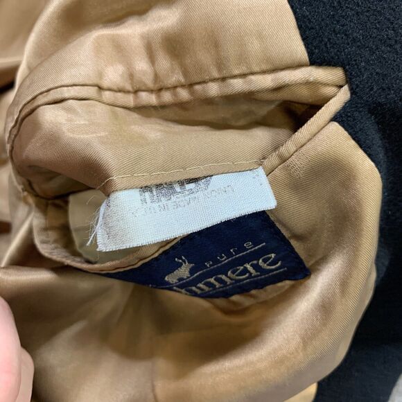 Vintage Bill Blass Blazer Mens 40 Black Cashmere Notch Lapel 2 Button Made USA - Picture 14 of 16